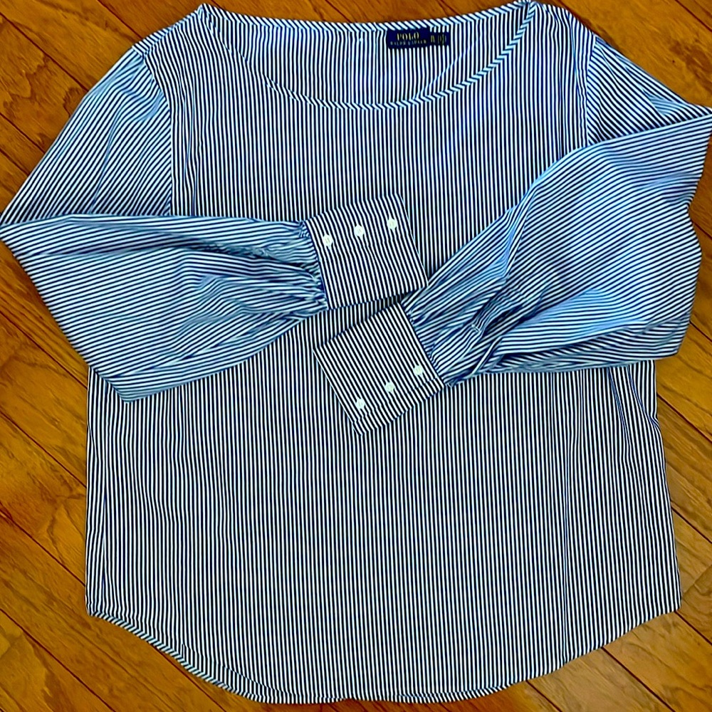 Polo Ralph Lauren navy stripe blouse